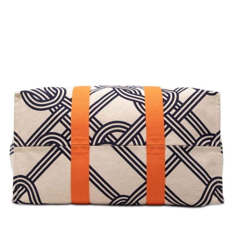 Hermes Ne Marant Beige Orange Navy Cotton Pouch — view 3