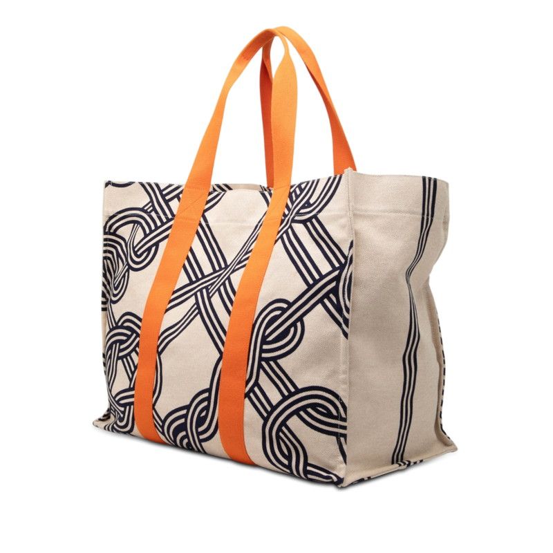 Hermes Ne Marant Beige Orange Navy Cotton Pouch — view 2