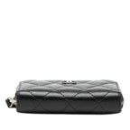 Chanel CC Logo Quilted Classic Zip Coin Purse Black Caviar Leather — view 3