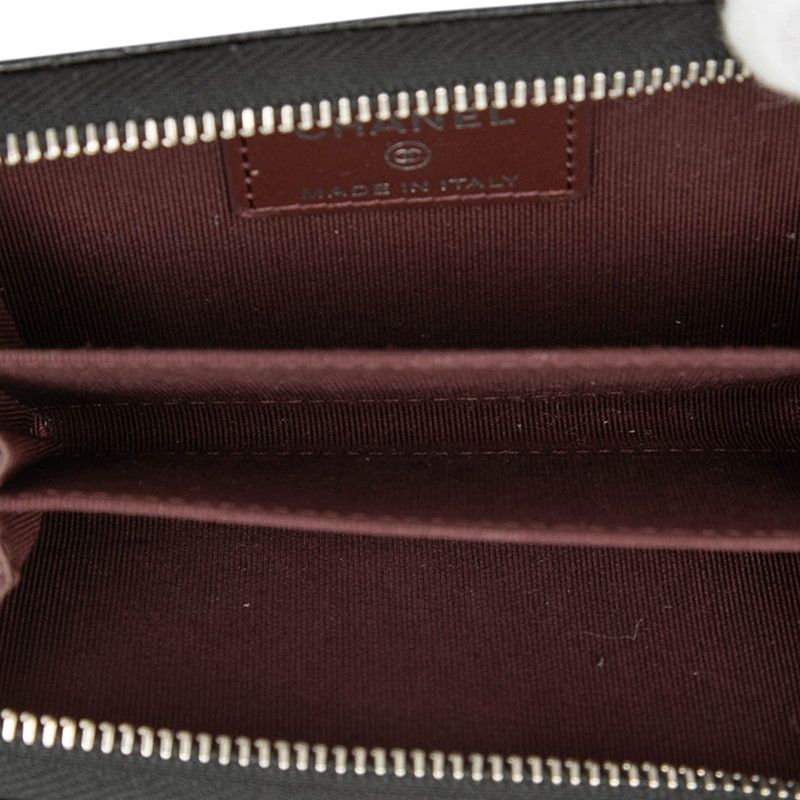 Chanel CC Logo Quilted Classic Zip Coin Purse Black Caviar Leather — view 4