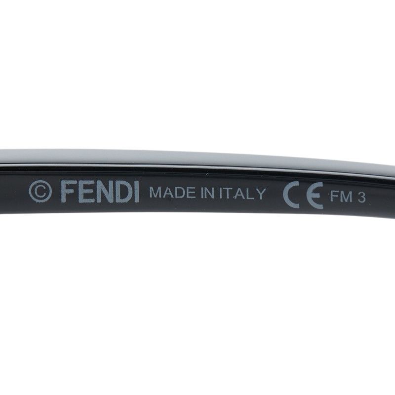 Fendi Logo Bro Type Cat Eye Sunglasses FF S Black Acetate Metal