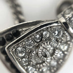 Chanel CC Logo Ribbon Motif Necklace Silver Plated — view 4