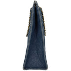 Chanel CC Logo Chain Tote Quilted Denim Blue — view 2