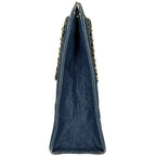 Chanel CC Logo Chain Tote Quilted Denim Blue — view 4