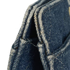 Chanel CC Logo Chain Tote Quilted Denim Blue — view 8