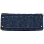 Chanel CC Logo Chain Tote Quilted Denim Blue — view 5