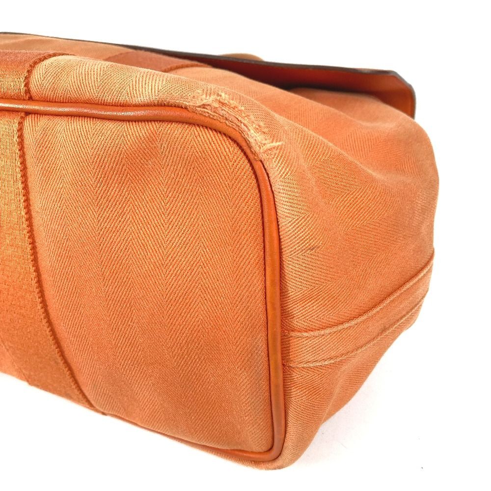 Hermes Handbag Valparaiso MM Toile Chevron Orange — view 6