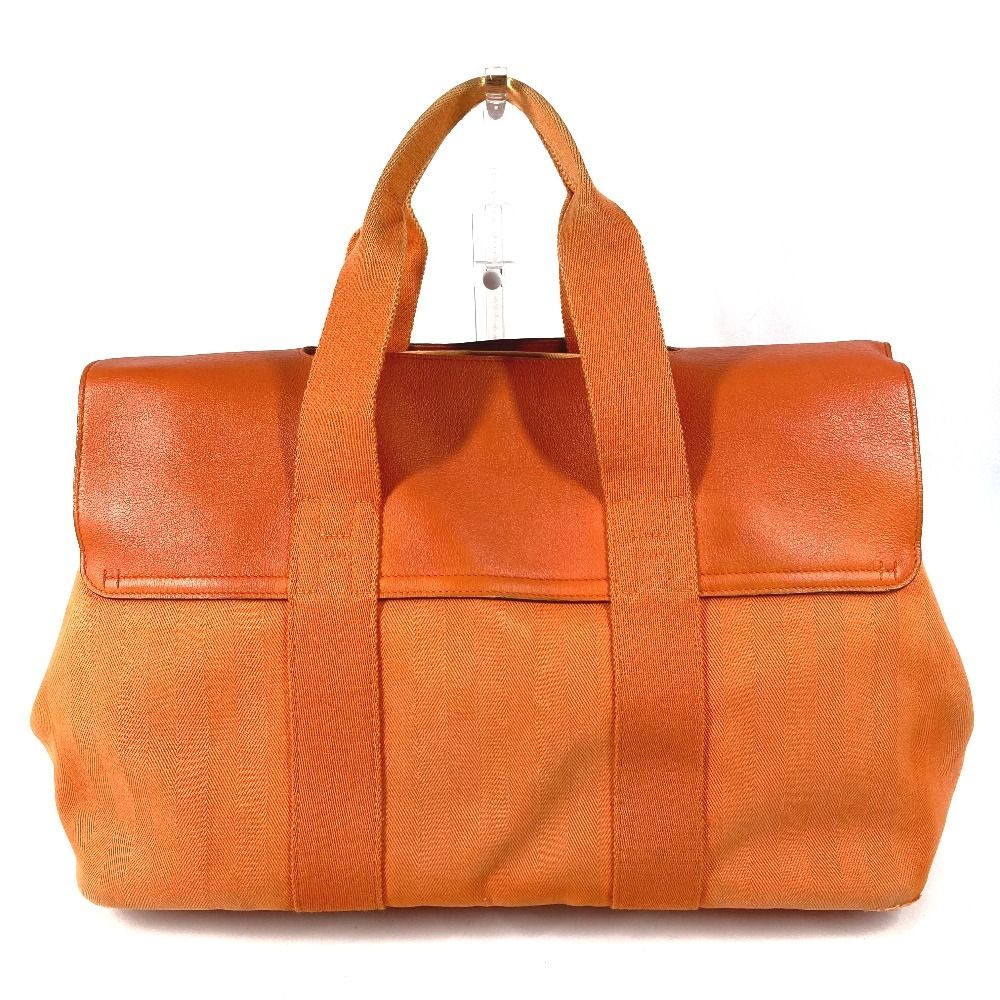 Hermes Handbag Valparaiso MM Toile Chevron Orange — view 2