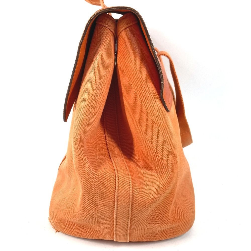 Hermes Handbag Valparaiso MM Toile Chevron Orange — view 3