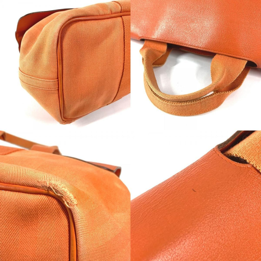 Hermes Handbag Valparaiso MM Toile Chevron Orange — view 7