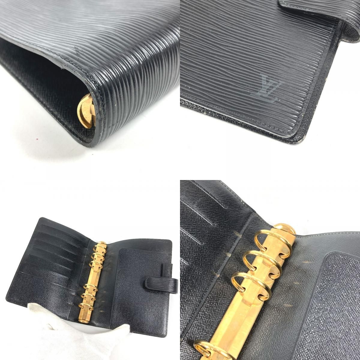 Louis Vuitton Notebook Cover Agenda MM Epi Leather Black — view 7