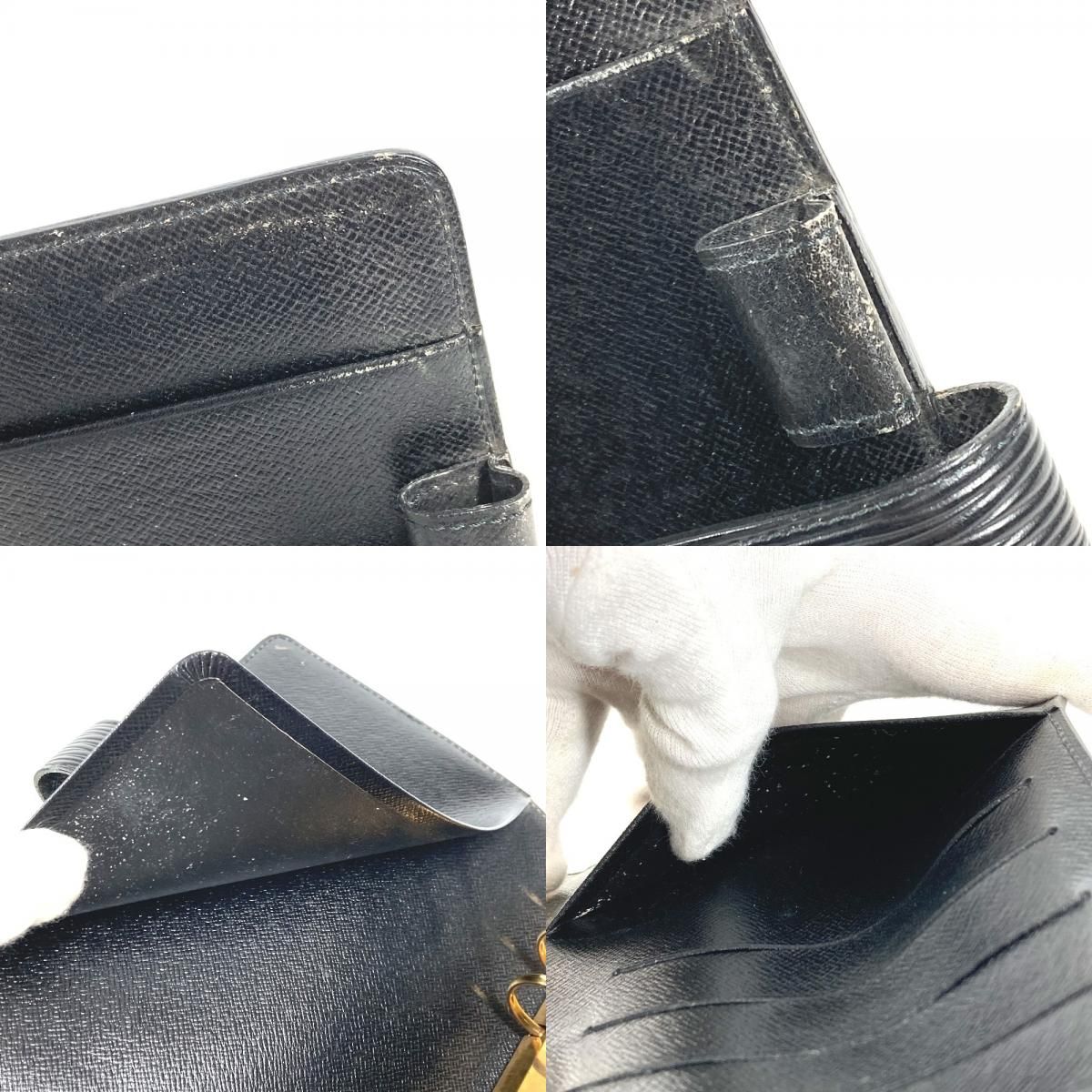 Louis Vuitton Notebook Cover Agenda MM Epi Leather Black — view 8