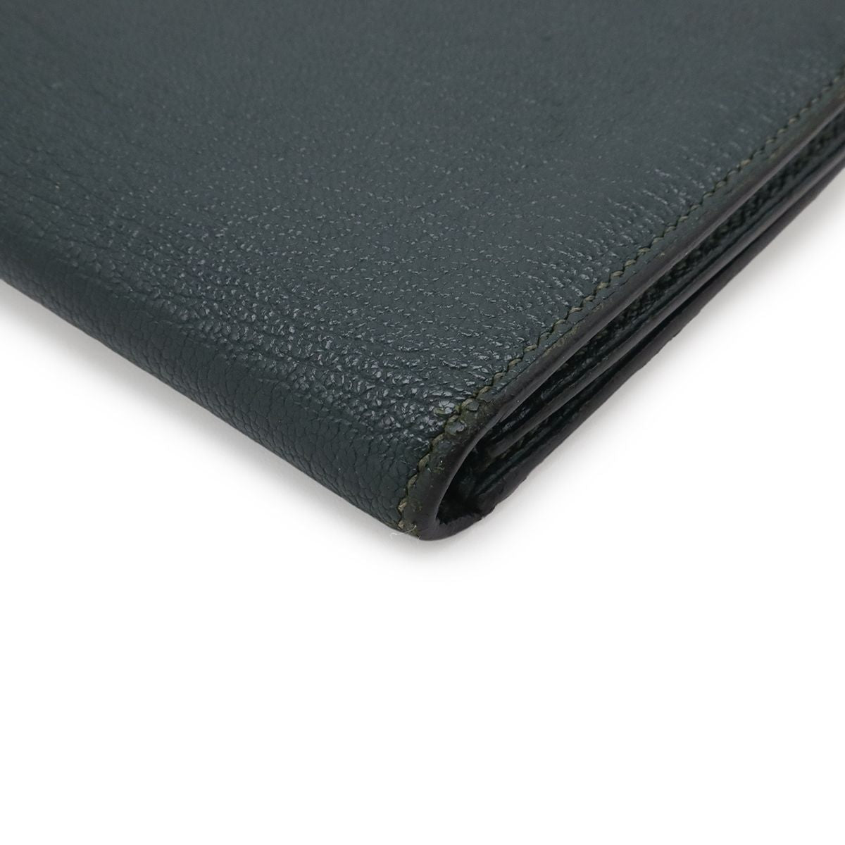 Hermes Bearn Souffle Bifold Wallet Chevre Leather Green — view 3
