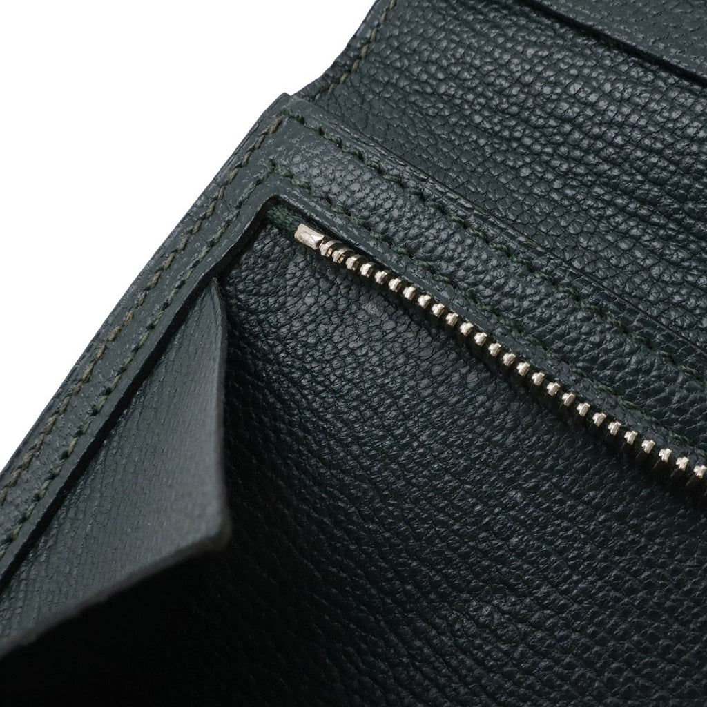 Hermes Bearn Souffle Bifold Wallet Chevre Leather Green — view 7
