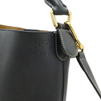 Loewe Anagram T Bucket Small 2-Way Shoulder Bag Leather Black Navy — view 4
