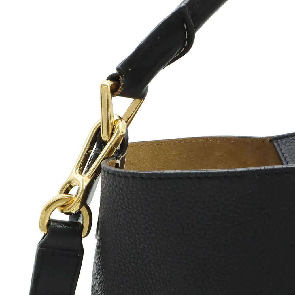 Loewe Anagram T Bucket Small 2-Way Shoulder Bag Leather Black Navy — view 7