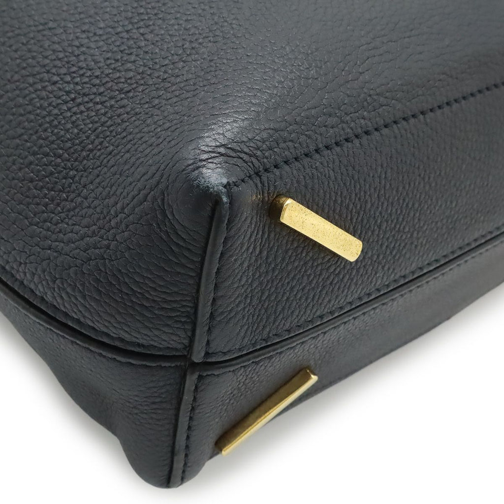 Loewe Anagram T Bucket Small 2-Way Shoulder Bag Leather Black Navy — view 3