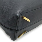 Loewe Anagram T Bucket Small 2-Way Shoulder Bag Leather Black Navy — view 3