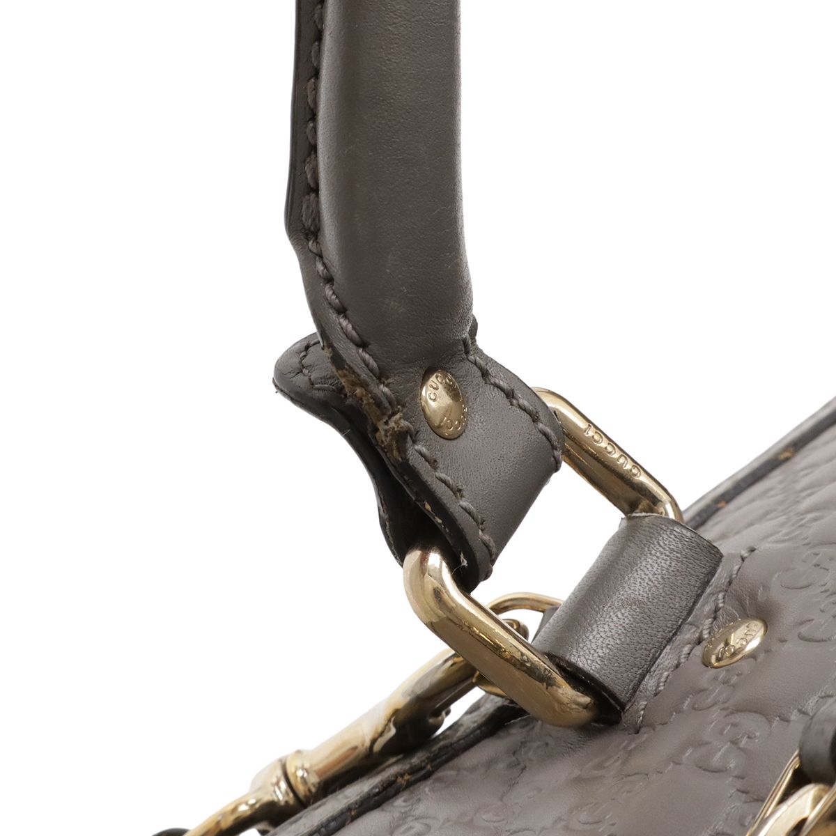 Gucci Micro Guccissima Tote 2-Way Shoulder Bag Leather Gray Gold — view 5