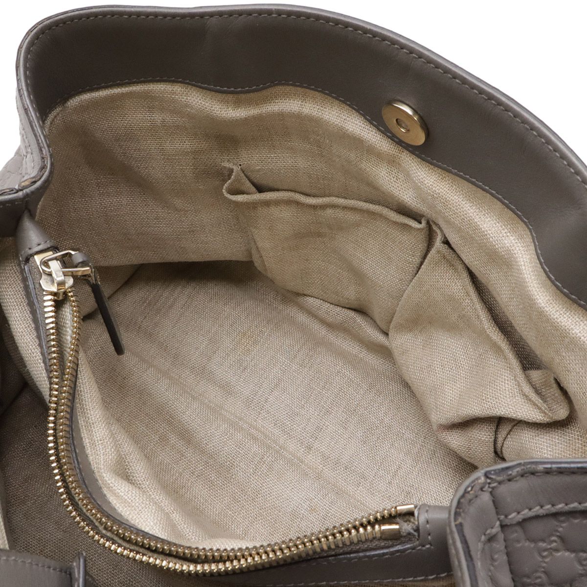 Gucci Micro Guccissima Tote 2-Way Shoulder Bag Leather Gray Gold — view 6