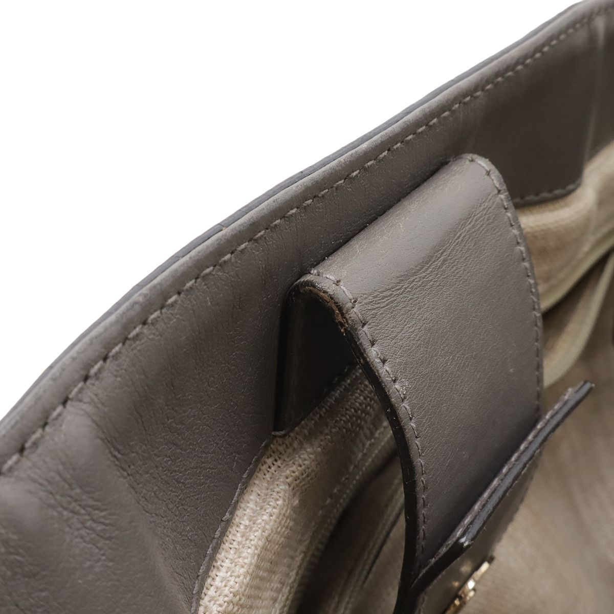 Gucci Micro Guccissima Tote 2-Way Shoulder Bag Leather Gray Gold — view 9