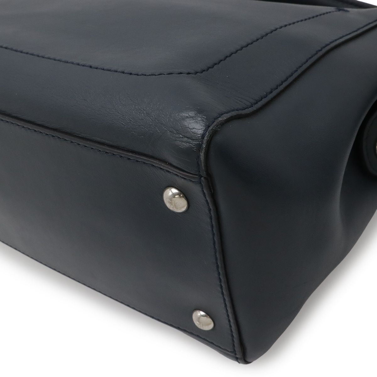 Fendi Com 2-Way Shoulder Bag Leather Navy Blue — view 3