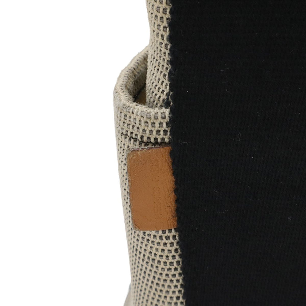 Hermes Saxo MM Handbag Toile Ash Beige Black Silver — view 5