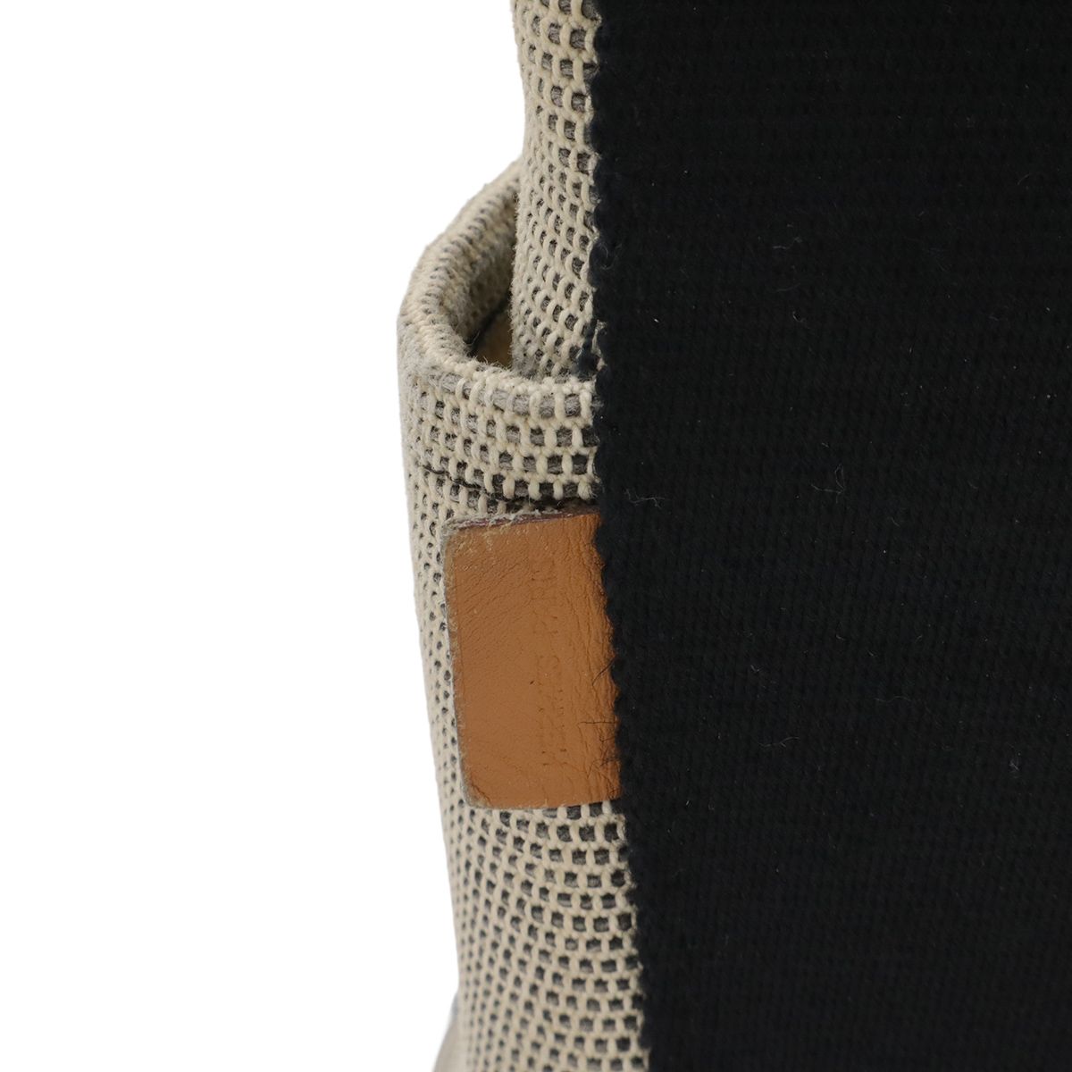 Hermes Saxo MM Handbag Toile Ash Beige Black Silver — view 5
