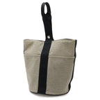 Hermes Saxo MM Handbag Toile Ash Beige Black Silver — view 2