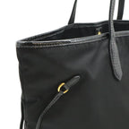 Prada Logo Tote Large Shoulder Bag Nylon Enamel Patent Nero — view 6