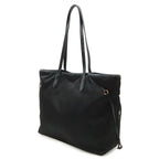 Prada Logo Tote Large Shoulder Bag Nylon Enamel Patent Nero — view 2