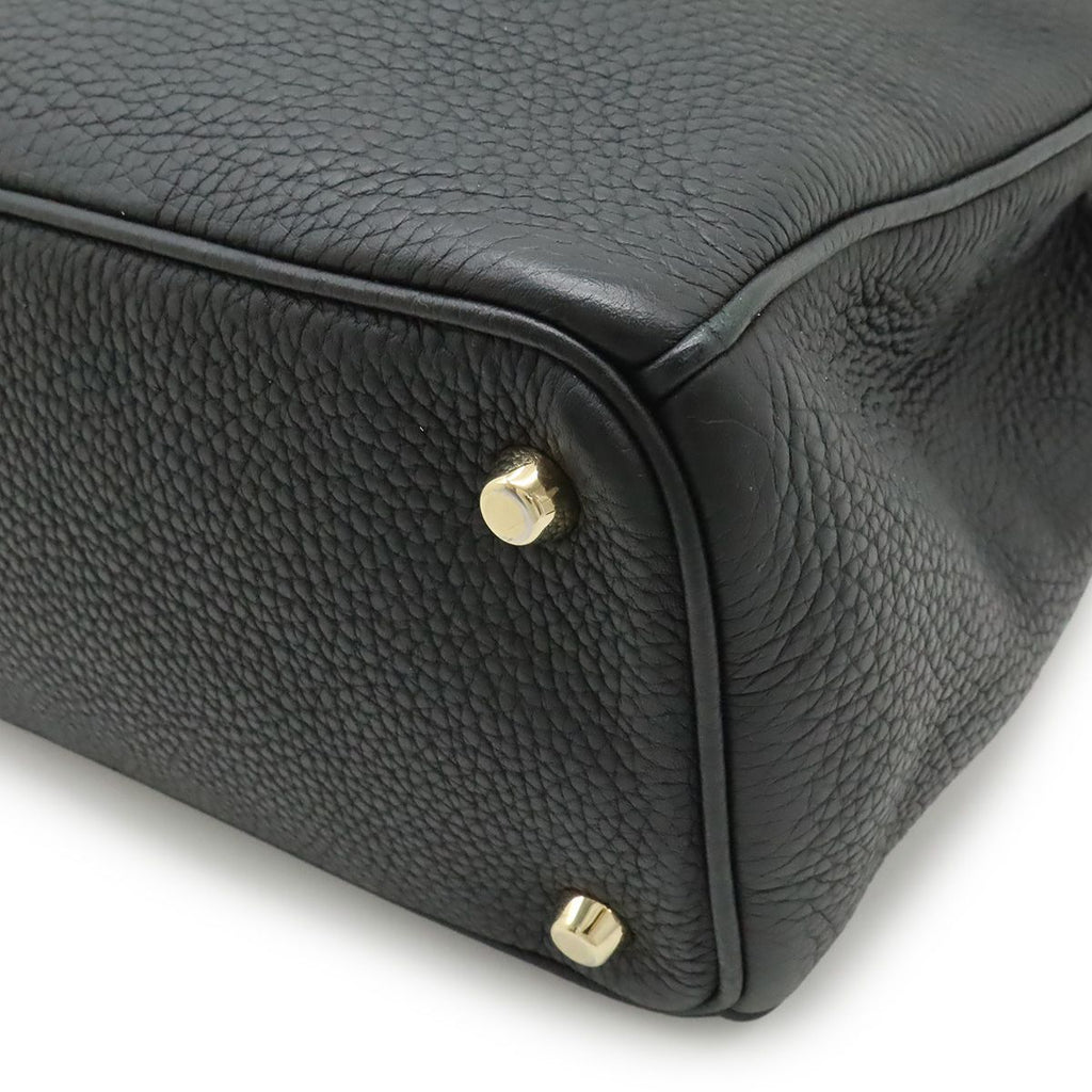 Dior Diorissimo 2-Way Shoulder Bag Crossbody Leather Black Gold — view 3
