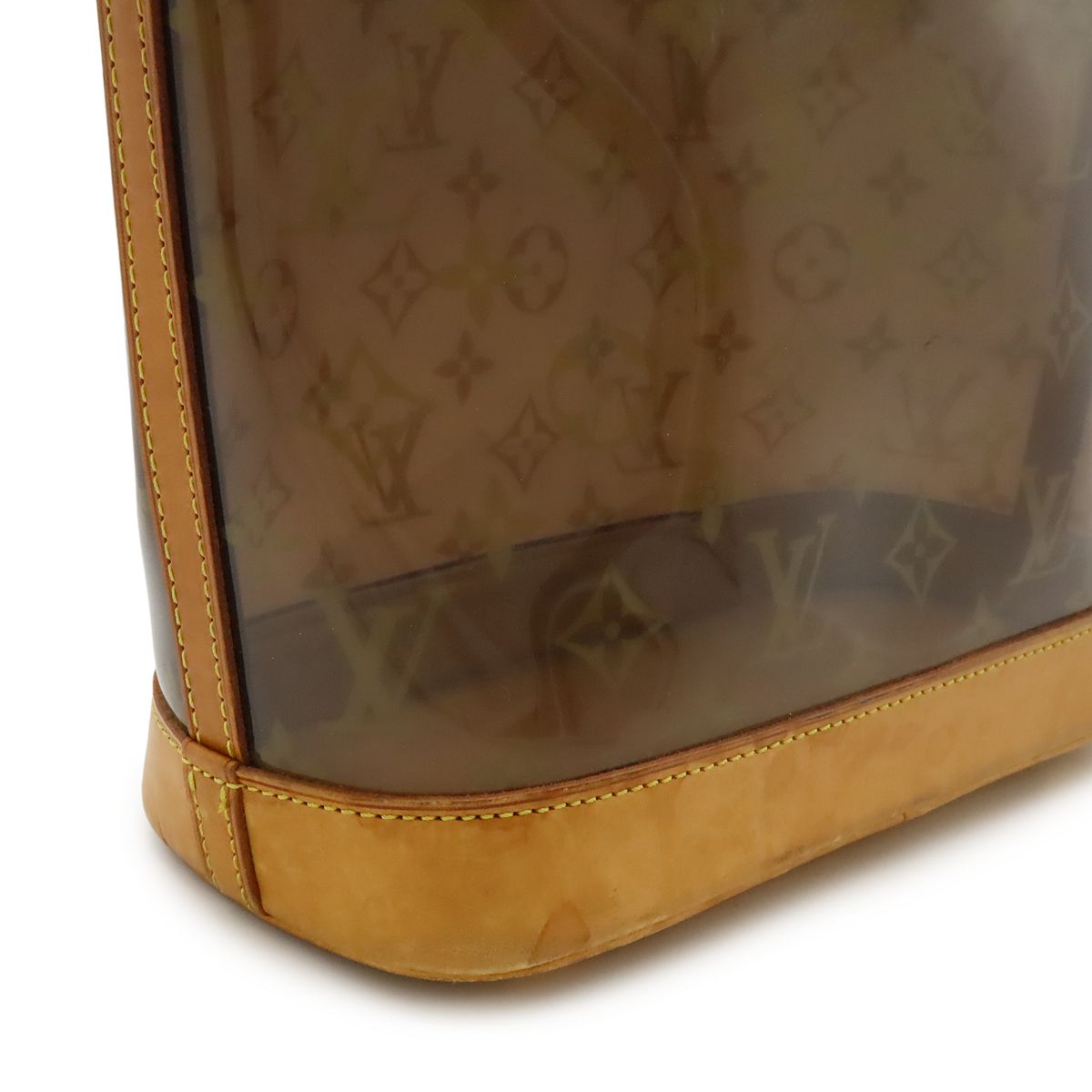 Louis Vuitton Monogram Vinyl Cover Amble PM Tote Shoulder Plastic Chain Clear Brown — view 8