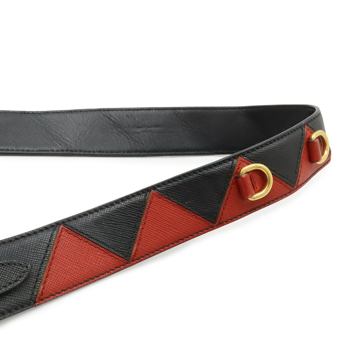 Prada Paradigm 2-Way Shoulder Bag Saffiano Leather Nero Black Fuoco Red — view 5