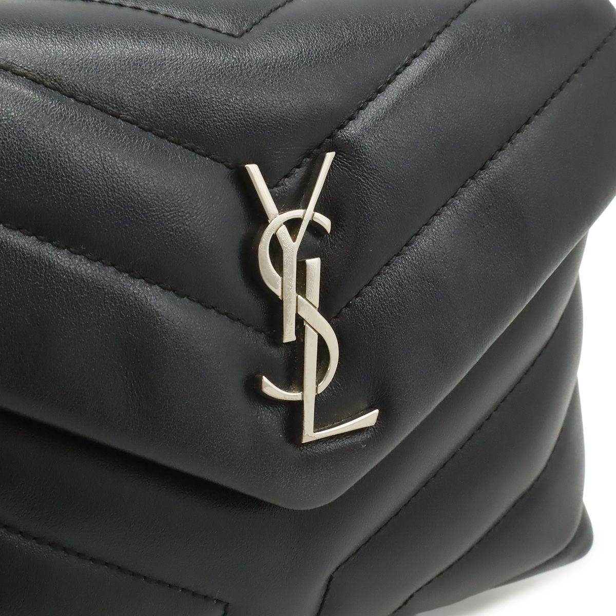 Saint Laurent Paris YSL Monogram Loulou Toy Shoulder Bag Leather Black — view 7