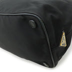 Prada Logo Jacquard Ribbon 2-Way Shoulder Bag Nylon Nero Black Gold — view 3