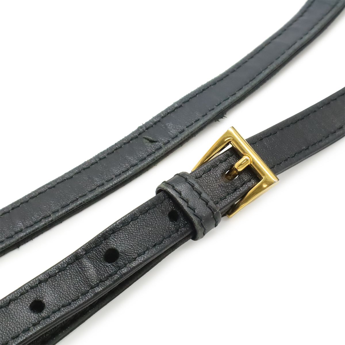 Prada Logo Jacquard Ribbon 2-Way Shoulder Bag Nylon Nero Black Gold — view 6
