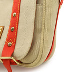 Louis Vuitton Antigua Besace PM Shoulder Bag Crossbody Canvas Beige Red — view 8