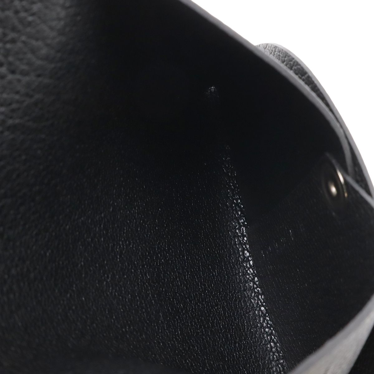Hermes Bastia Coin Purse Chevre Leather Black Silver — view 5