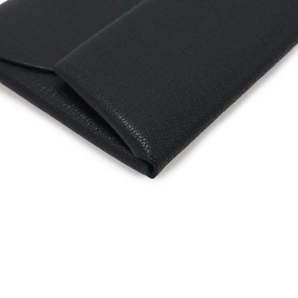 Hermes Bastia Coin Purse Chevre Leather Black Silver — view 3