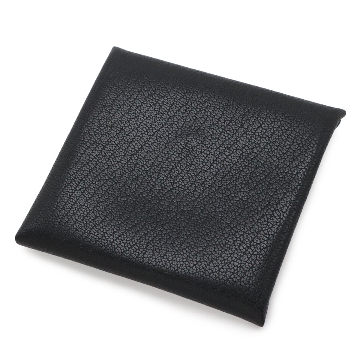 Hermes Bastia Coin Purse Chevre Leather Black Silver — view 2