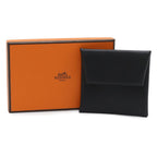 Hermes Bastia Coin Purse Chevre Leather Black Silver — view 6