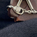 Hermes Brooch Cheval Brown Silver Metal — view 7