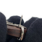 Hermes Brooch Cheval Brown Silver Metal — view 9