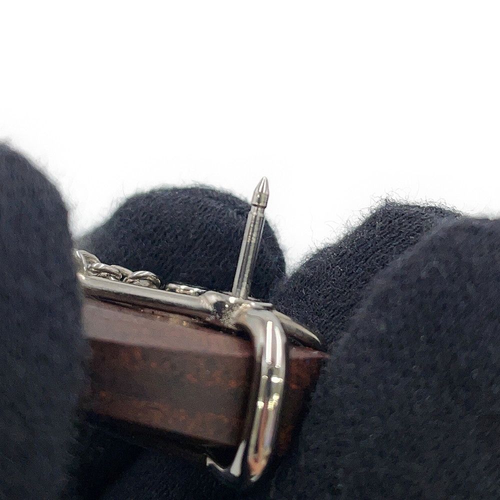 Hermes Brooch Cheval Brown Silver Metal — view 9