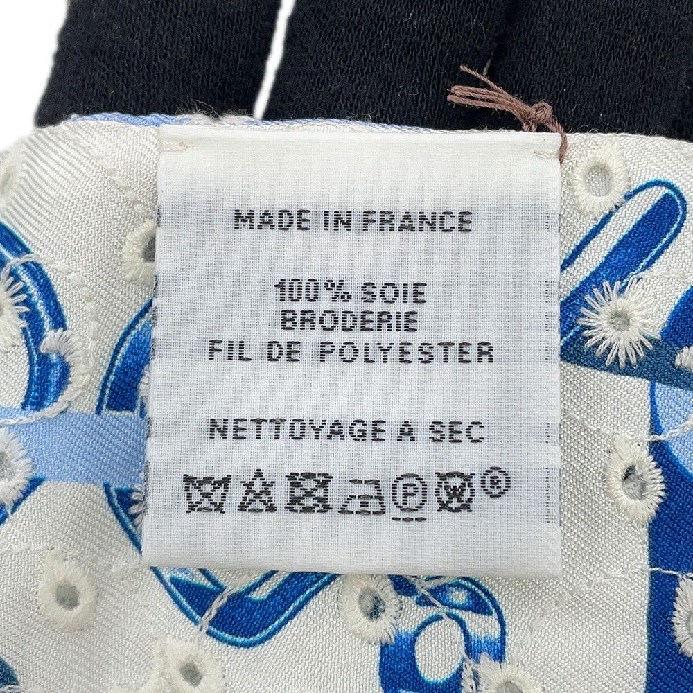 Hermes Scarf Twilly Re Boucles Broderie Anglaise Blue-blanc Marine — view 8