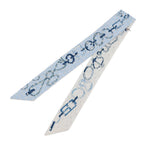 Hermes Scarf Twilly Re Boucles Broderie Anglaise Blue-blanc Marine — view 2