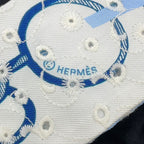 Hermes Scarf Twilly Re Boucles Broderie Anglaise Blue-blanc Marine — view 7