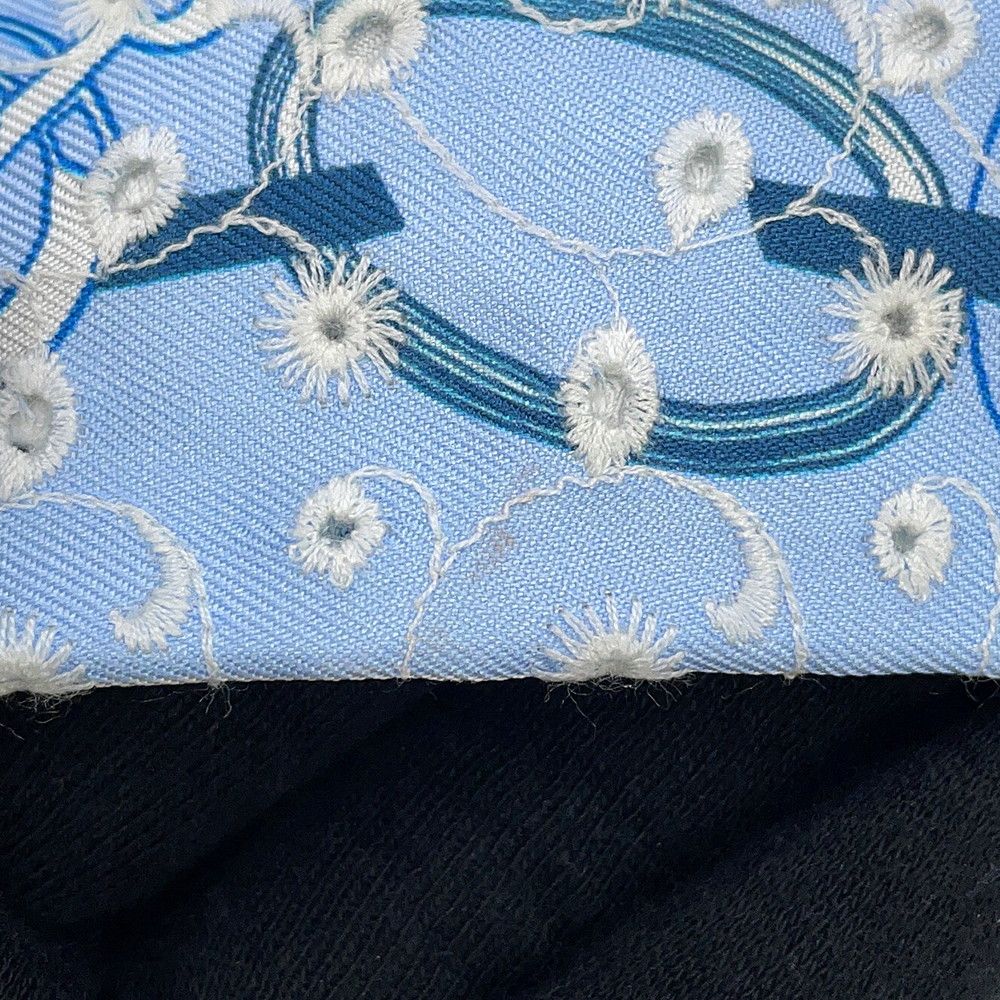 Hermes Scarf Twilly Re Boucles Broderie Anglaise Blue-blanc Marine — view 6