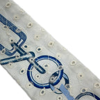 Hermes Scarf Twilly Re Boucles Broderie Anglaise Blue-blanc Marine — view 6